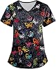 OIOLOYJM Printed Scrub Tops Women V Neck Short Sleeve Plus Size Scrubs for Womens Nursing Uniforms Shirts with Pockets