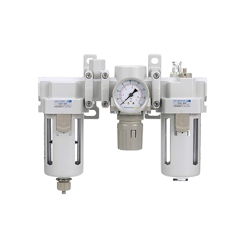 Miniatura 3 de PneumaticPlus SAU400A-N04G - Sistema de aire dual 12" NPT - Filtro de aire comprimido, regulador de presión y lubricador con puerto de aire libre
