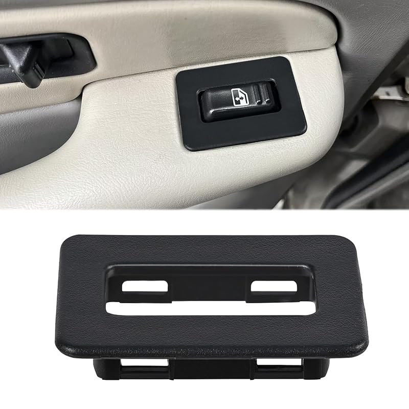 Moldura de reparo do interruptor do vidro elétrico traseiro OICCTBF preta para Chevrolet, GMC e Cadillac 2000–2002 – 1 unidade