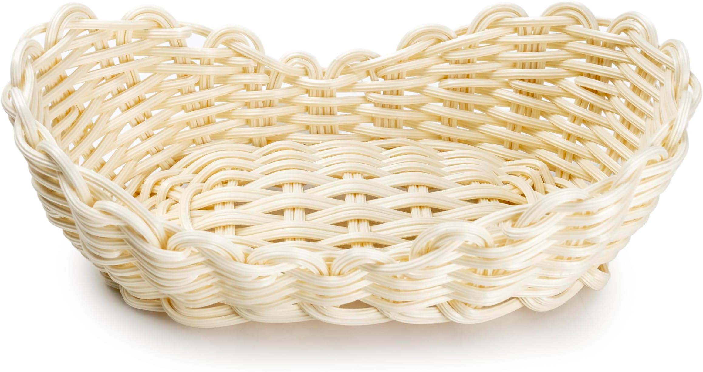 SunnexHeavy Duty Small Poly-Rattan Basket - Compact and Durable Storage Solution, Beige 23x13x8.5cm