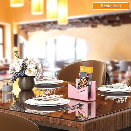 Miniatura 5 de Beego Envelope and Mail Organizer Countertop - Pink Acrylic Desk Organizer Letter Holder Desktop File Sorter Bill Document Folder Rack for Office,