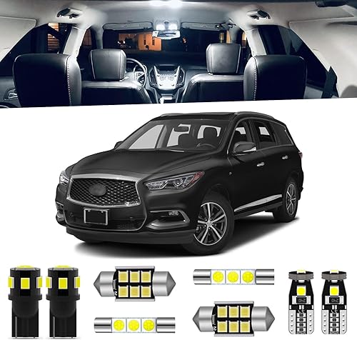 Kit de 14 luces LED QX60 para interiores compatibles con Infiniti QX60 2014 2015 2016 2017 2018 2019 2020 2021 2022 paquete de iluminación LED