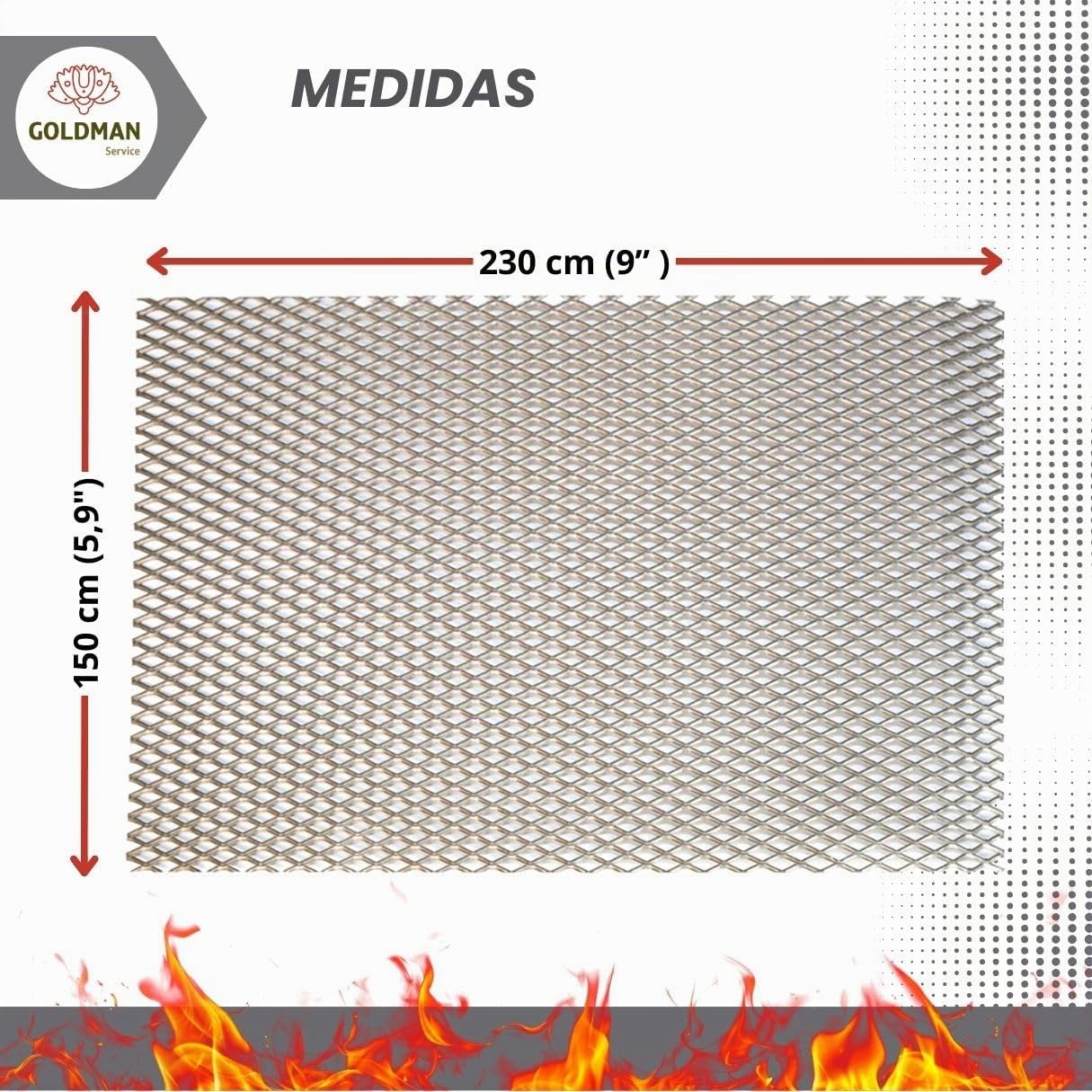 GOLDMAN SERVICE | Set 3 Rejillas Quemador Kebab Asador Gyros 230x150 mm. Parrilla Combustión Resistente Altas Temperaturas. Compatible POTIS - GD3, GD4, GD5