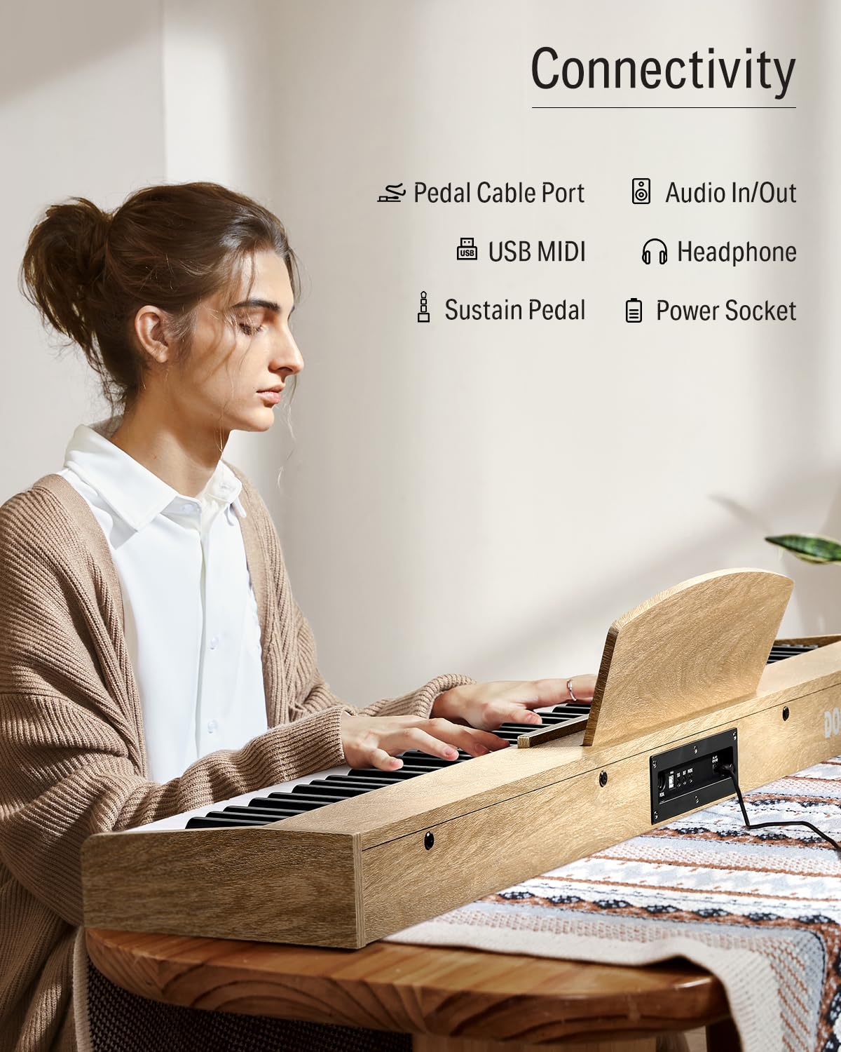 DONNER DEP-1S Digital Piano with stand Light Wood UK/EU