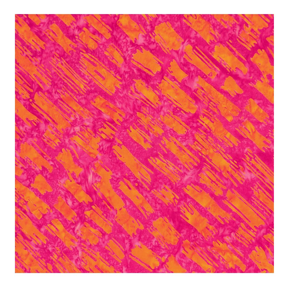 Fuchsia & Mango DIagonal Print Batik Handkerchief