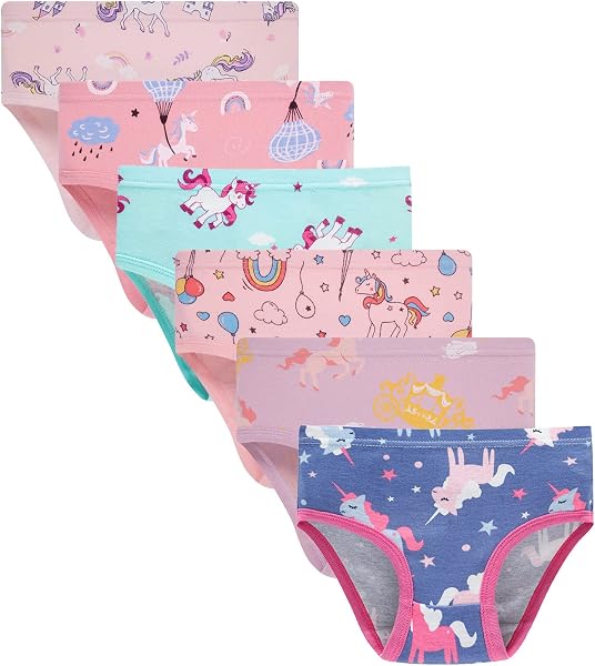 Sladatona Little Girls' Soft Cotton Underwear 6 Pack