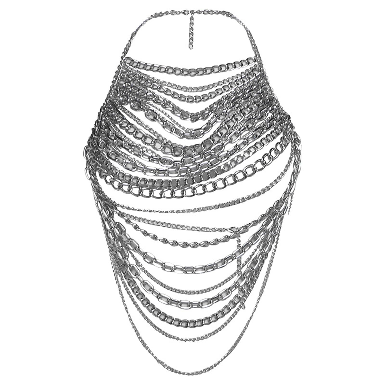 Catene da donna eleganti gioielli per il corpo catene regolabili in vita eleganti gioielli per il corpo struttura in metallo per varie occasioni regolabile gotico gioielli per il corpo