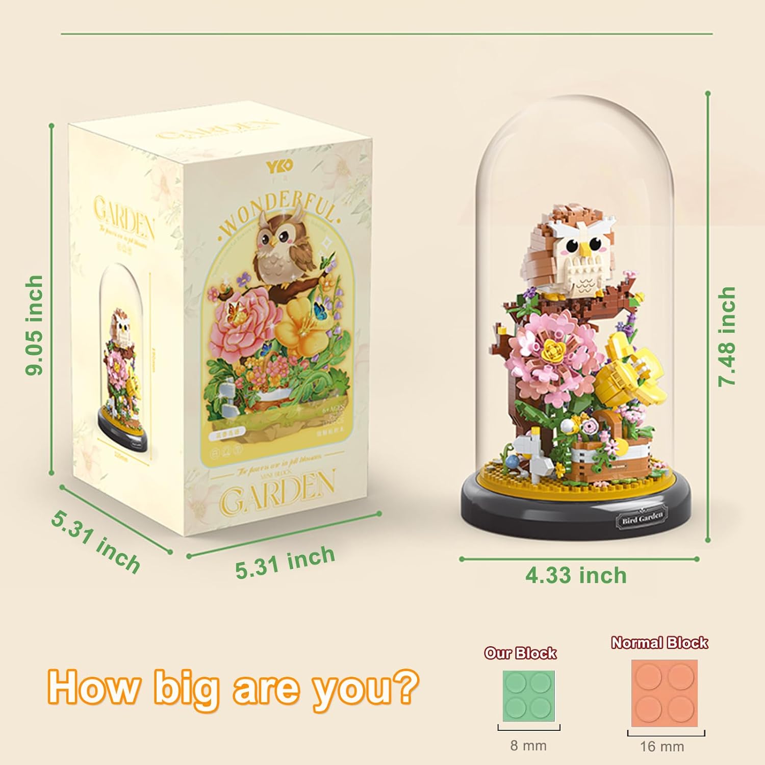 Owl Flower Bouquet Building Set Plants Friend Set Adults Bonsai Tree Party Favors for Kids Animal Building Blocks Set Valentine's Birthday Gift for Girlfriend Boys Girls Age 6-12+(Owl Garden)