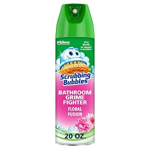 Scrubbing Bubbles Bathroom and Shower Cleaner Disinfectant Aerosol Foaming Action Bathroom Grime Fighter Floral Fusion Scent 20oz