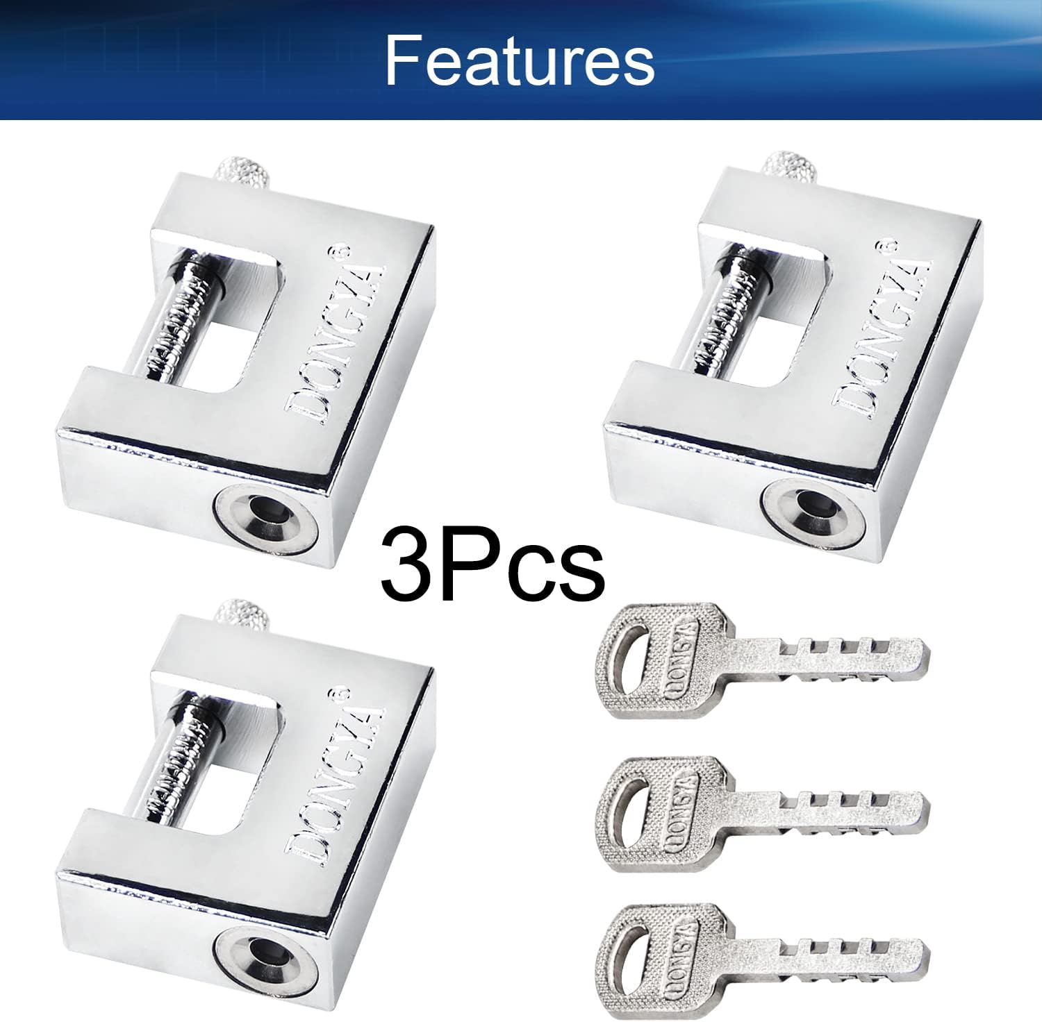 Yinpecly スチールキー南京錠 高耐久 スチール製 ラミネート加工 南京錠 同一鍵 屋外用 60mm幅 スチールボディ&amp