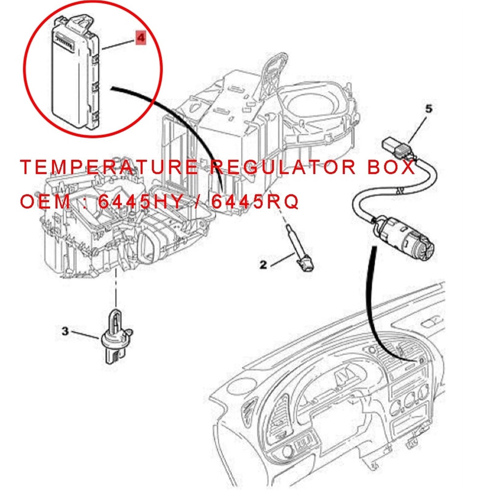 Termostato Automóvil Compatible con Citroen XSARA II Xsara Ii CAJA REGULADORA DE TEMPERATURA Caja de control temperatura del agua OEM:6445HY 6445RQ