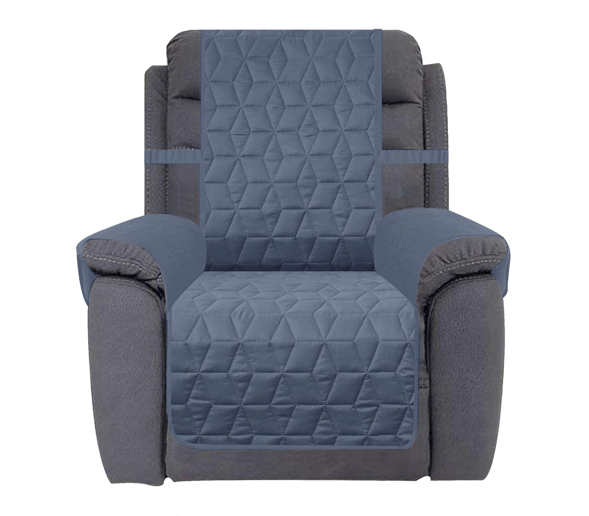 Ameritex Waterproof Nonslip Recliner Cover Christmas Decor Stay in Place, Dog Couch Recliner Cover Furniture Protector for Pets and Kids (Blue, 23'')