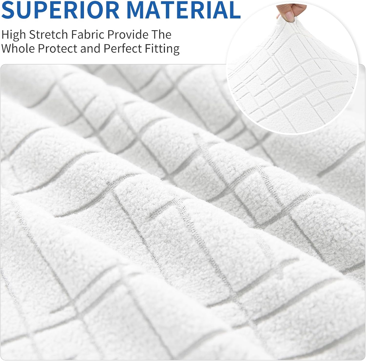 CYCMCAO 3 Piece Stretch Couch Covers for 2 Cushion Couch, Medium 55"-69"