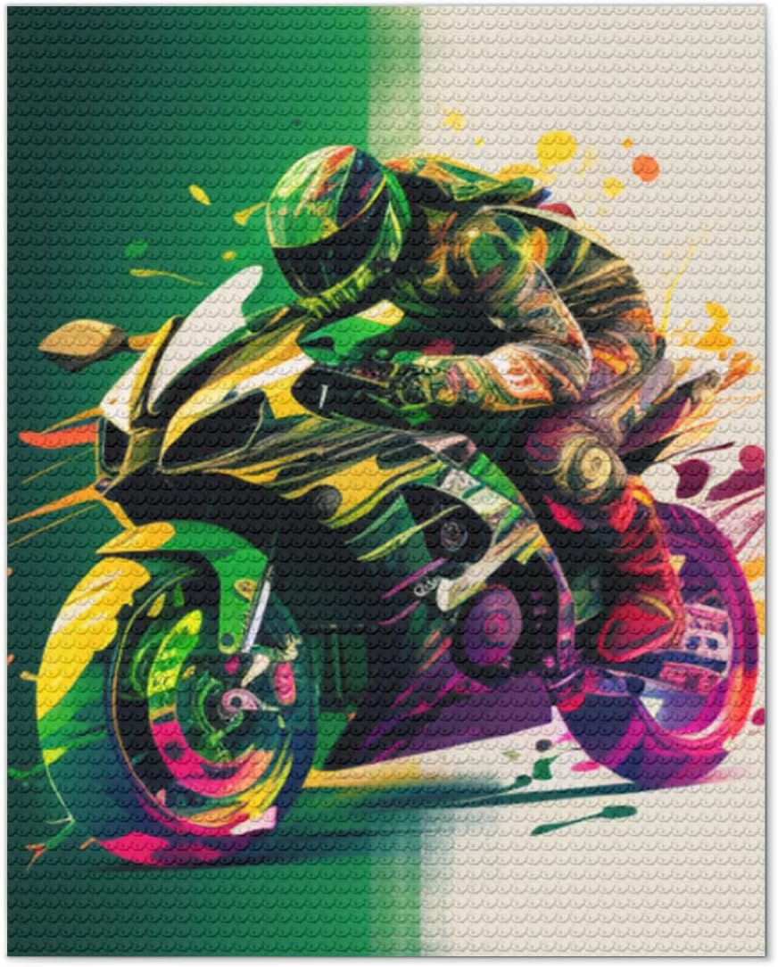 DIY 3D Diamond Painting Drawing Pictures by Number Kits Cool Motorcycle Motorbike Cross Stitch Crystal Rhinestone Embroidery Paintings Pictures Arts Craft for Home Wall Decor