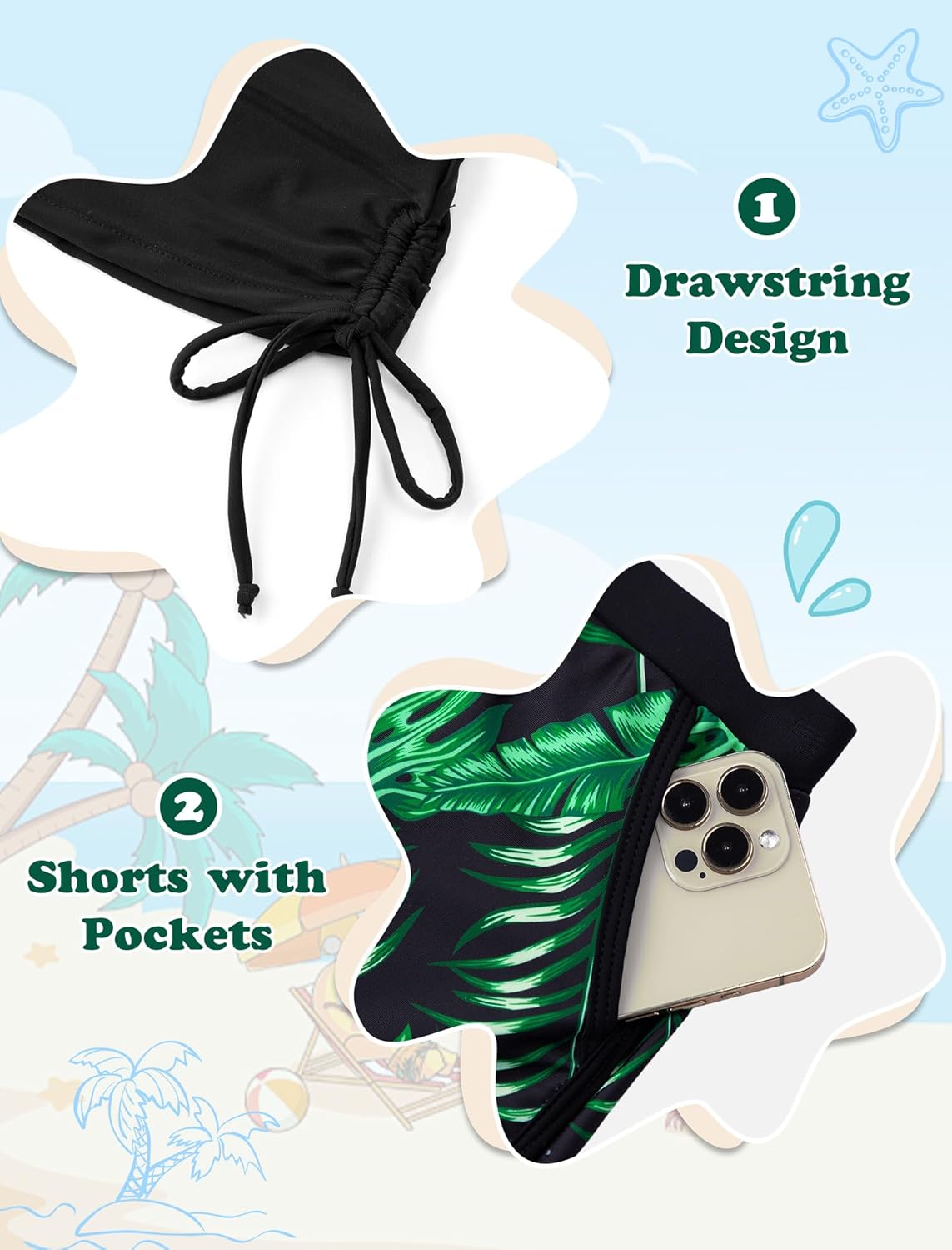 Girls Swimsuit 3 Piece Tankini Girls Swimwear Swim Shorts with Pockets Bathing Suit for Teen Girls 9-16 Years - Image 7