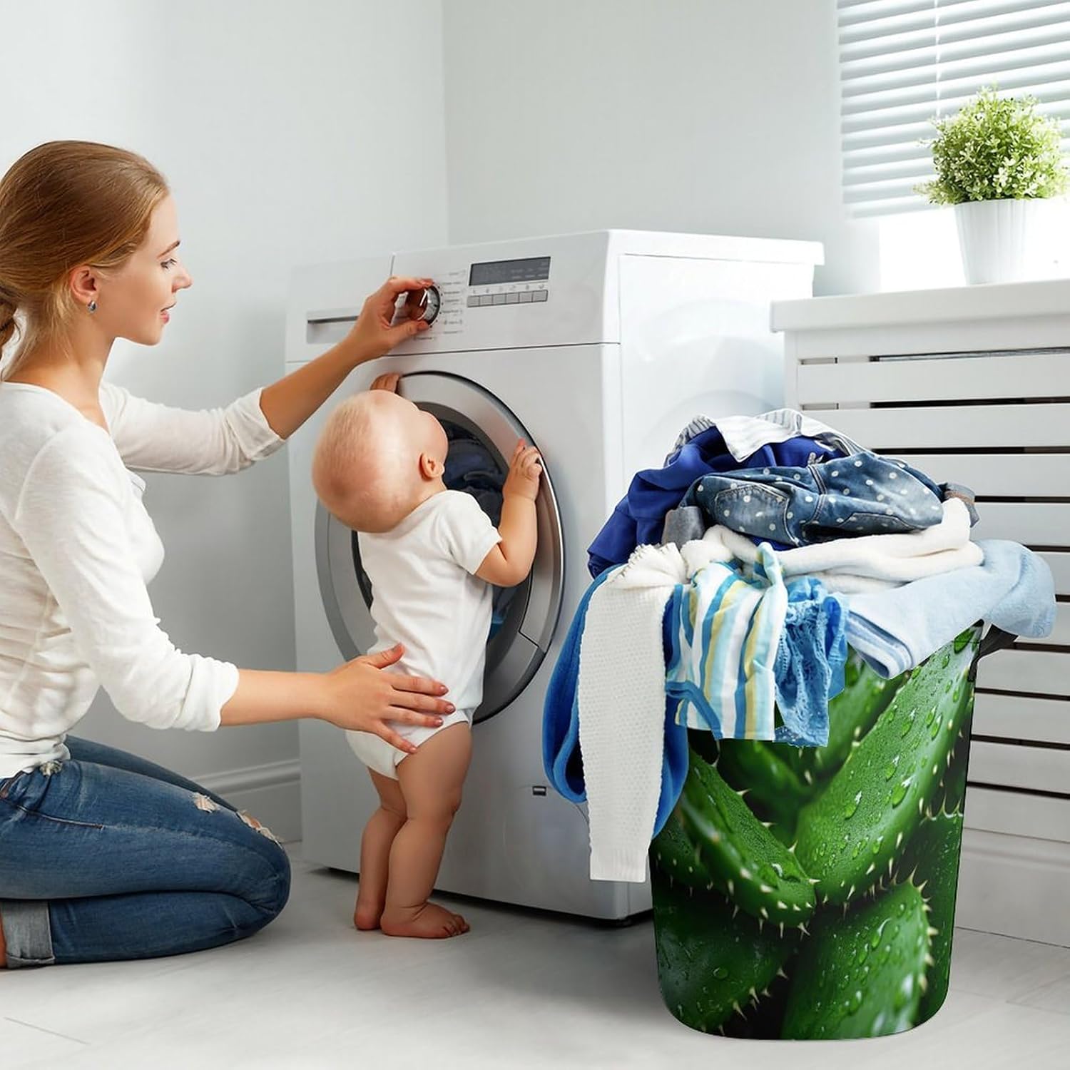 Laundry Basket with Handle Laundry Hamper Cactus Plant Dirty Clothes Hamper Collapsible Folding Clothes Hamper Waterproof Laundry Baskets for Bathroom Laundry Bedroom Dorm