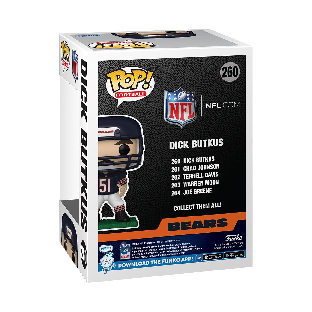 Funko Pop! NFL: Bears, Dick Butkus, NFL Legends, Collectable Vinyl Figure, Gift Idea, Official Merchandise - Image 3