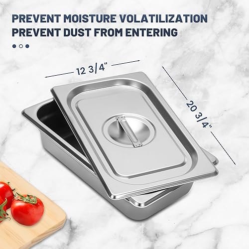 Miniatura 3 de Paquete de 6 tapas de sartén de mesa de vapor de tamaño medio 12 con asa, NSF, cubierta de sartén de hotel, cubierta de bandeja de comida de catering