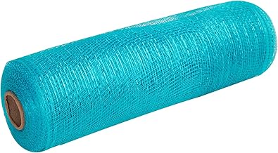 PP Glitter Mesh Roll, Metallic Foil Mesh Ribbon, Glitter Tulle Fabric Roll for DIY Crafts Gift Wrapping, 26cm*10 Yards, Light Blue