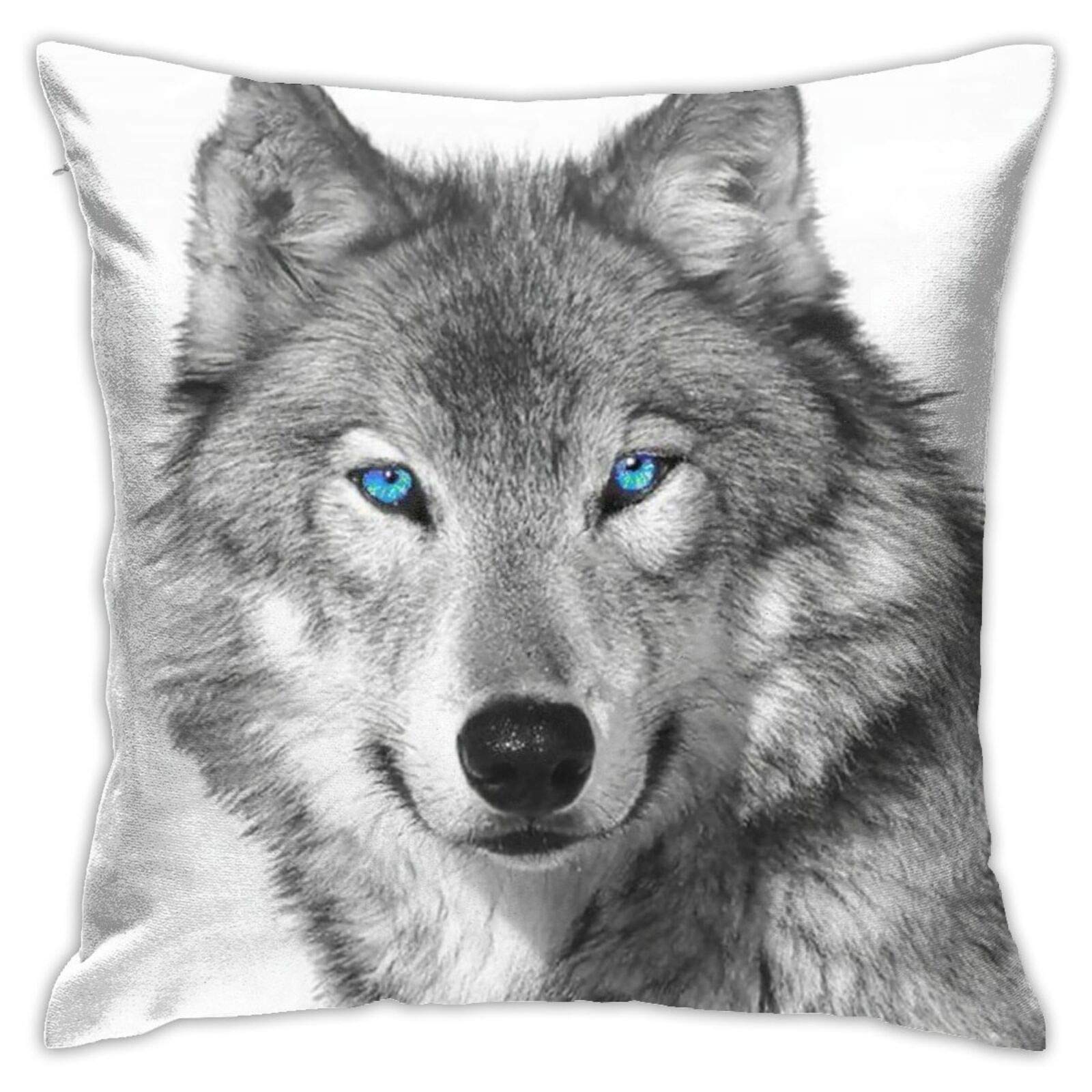 Blue-Eyed Wolf Printed Twin Sides Decorative Throw Pillow Cushion Covers 18x18 inchs,Throw Pillow Cases for Couch Bedroom Car