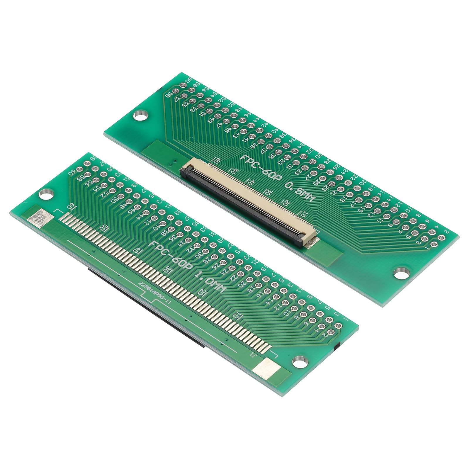 QUARKZMAN Scheda Convertitore FPC FFC PCB 60P 0,5mm Sul Lato Socket, 1,0mm Sul Retro, a DIP 2,54mm per LCD Stampante 3D Telecamera DVD TV Laptop 2pz