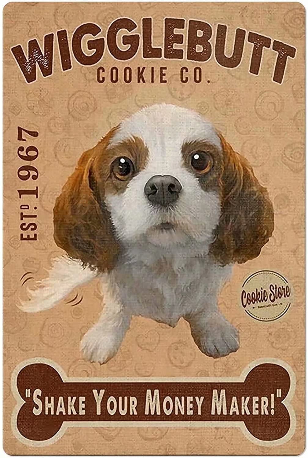 Tin Sign WIGGLEBUTT COOKIE Vintage Retro Collectible tin Sign Wall Decoration Poster Home bar Restaurant Garage Cafe Art Metal Sign Gift 12x16 Inch