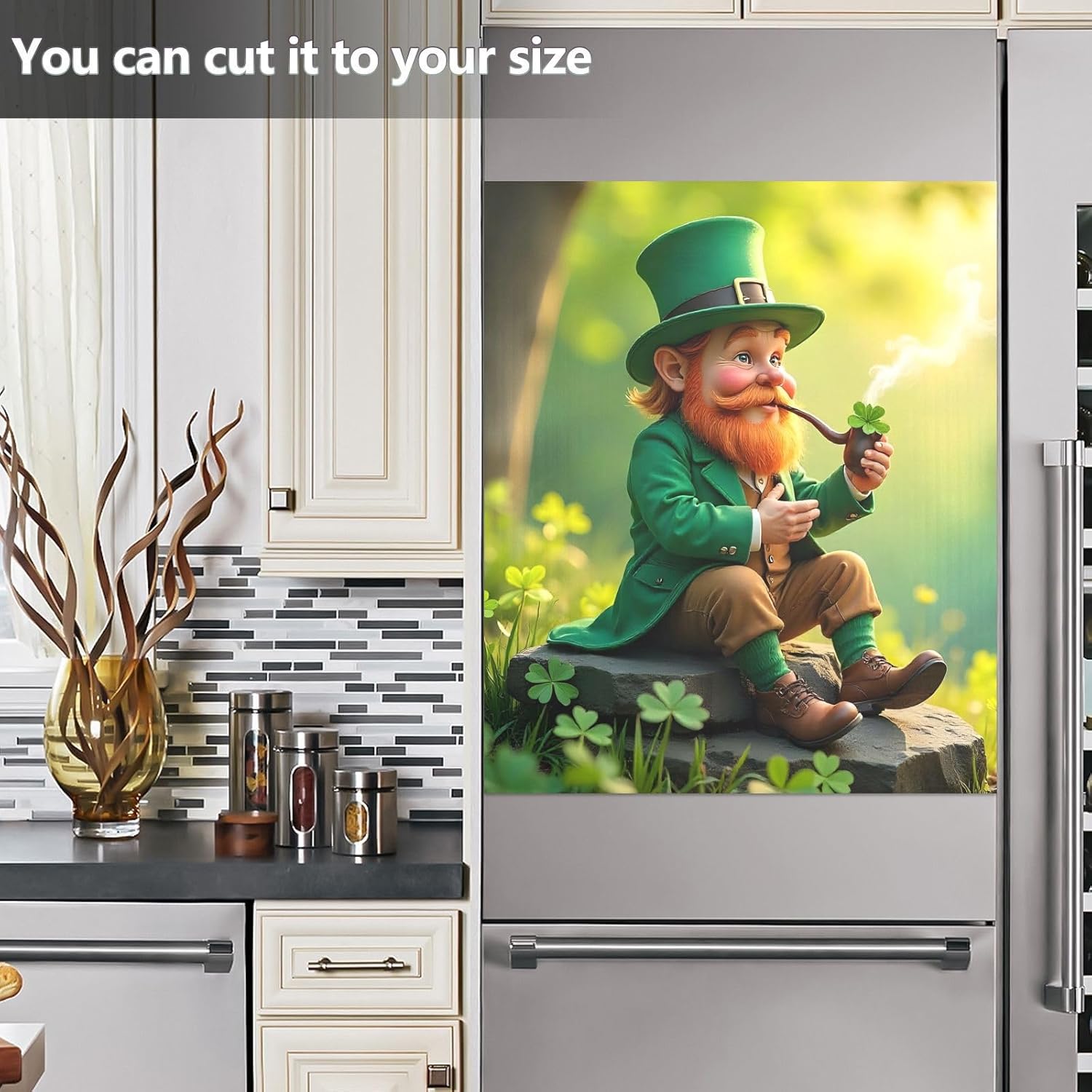 Decorative Dishwasher Magnet Cover, St. Patrick's Day Dishwasher Cover,Durable and Free Cutting - Magnetic Back and Easy to Clean, 23x26 Inch, Perfect for Kitchen Appliances