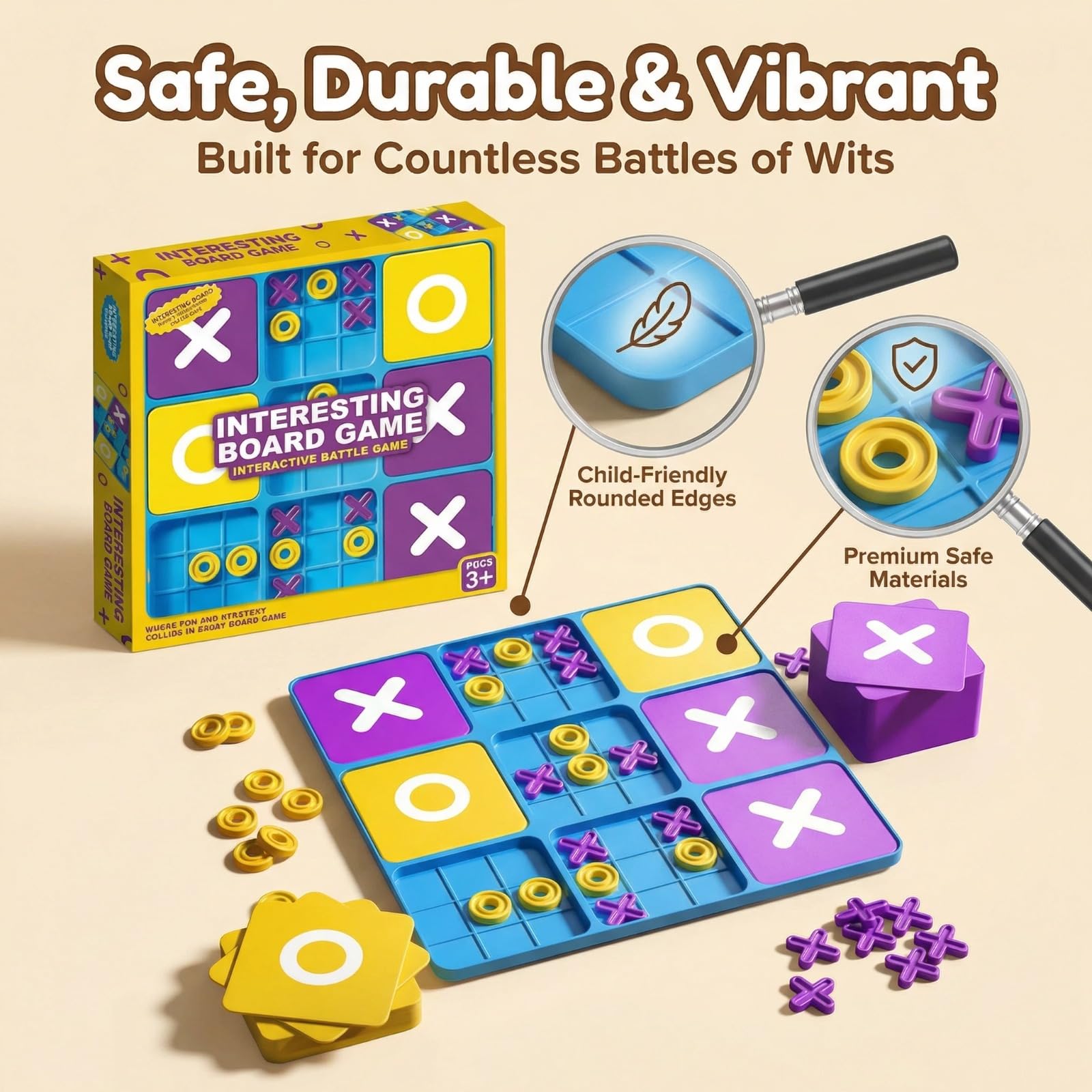 Mastermind Game Classic Tic Tac Toe Game Board - Image 3