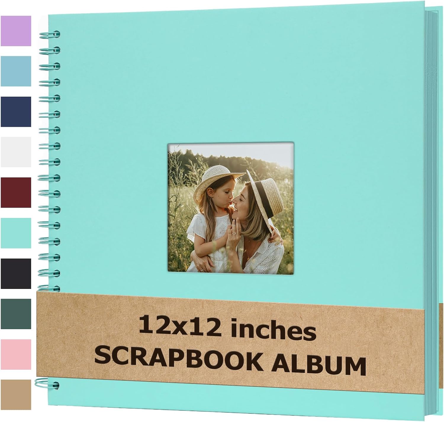 Scrapbook Album 12x12 Inches Photo Album Hardcover Kraft with Window Scrap Book Blank Memory Book for Baby Wedding Guest Book Couples Graduation Travel DIY Anniversary, 100 Pages LightBlue
