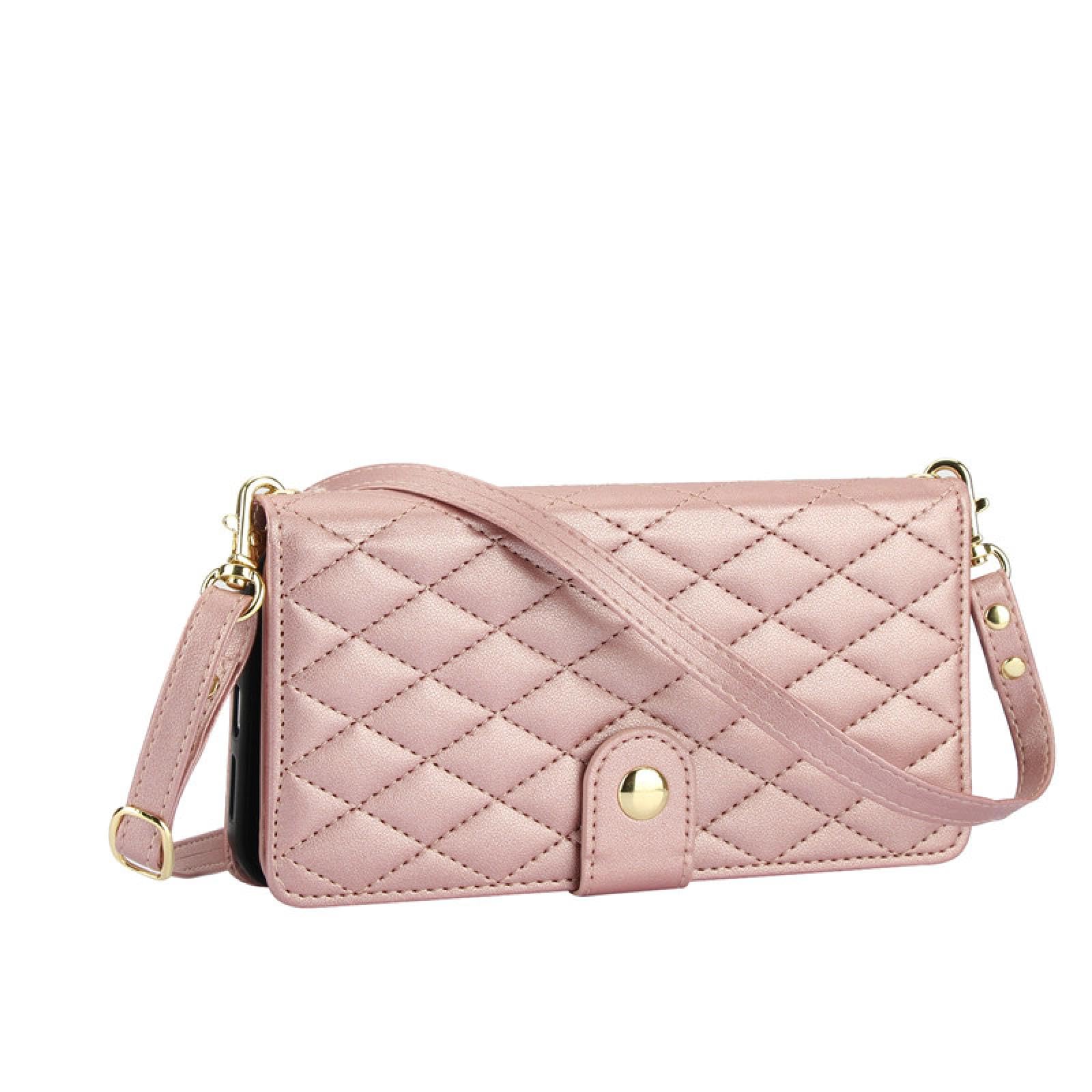 Étui Portefeuille en Cuir avec Fermeture éclair pour Samsung A51 (4G) (Or Rose)