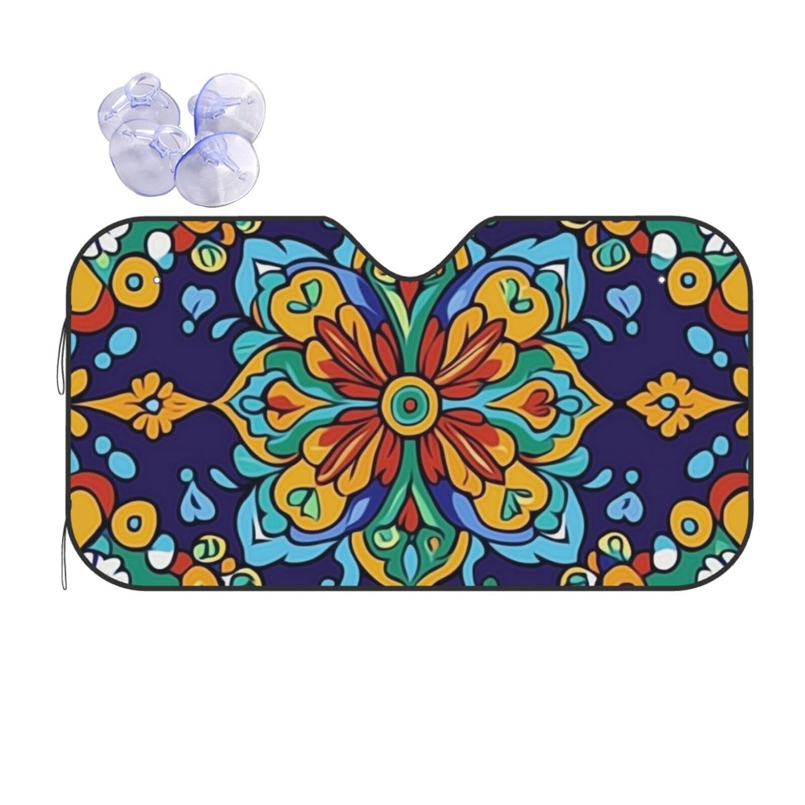 Pare-soleil voiture chic mandala : isolation thermique premium 70x130cm