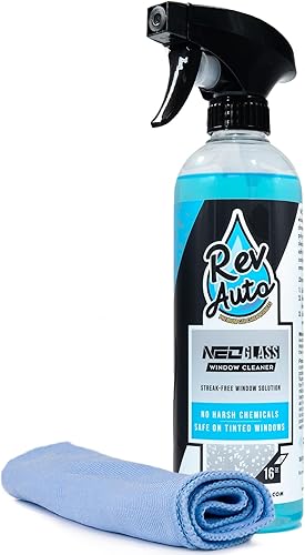 Rev Auto Limpiador de ventanas de coche  Limpia y restaura las ventanas del coche  Incluye toalla de secado de ventanas  Limpiador de vidrio sin