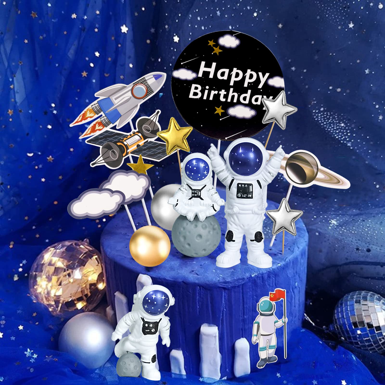 Chris.W 32Pcs Outer Space Cake Toppers Astronaut Rocket Star Planet Cupcake  Toppers Solar System Cake Decorative Toppers for Kids Birthday Party Favor  Supplies price in UAE,  UAE