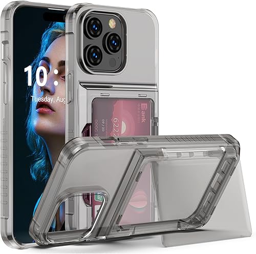 Miniatura 7 de Funda para teléfono compatible con iPhone 15 Pro con tarjetero de crédito, ranura para tarjetas de identificación, a prueba de golpes, funda de