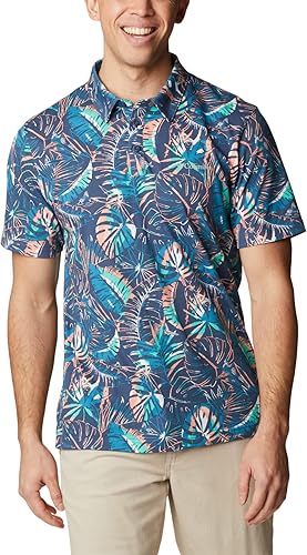 Columbia Men's Thistletown Hills Polo, Dark Mountain King Palms Multi, Small