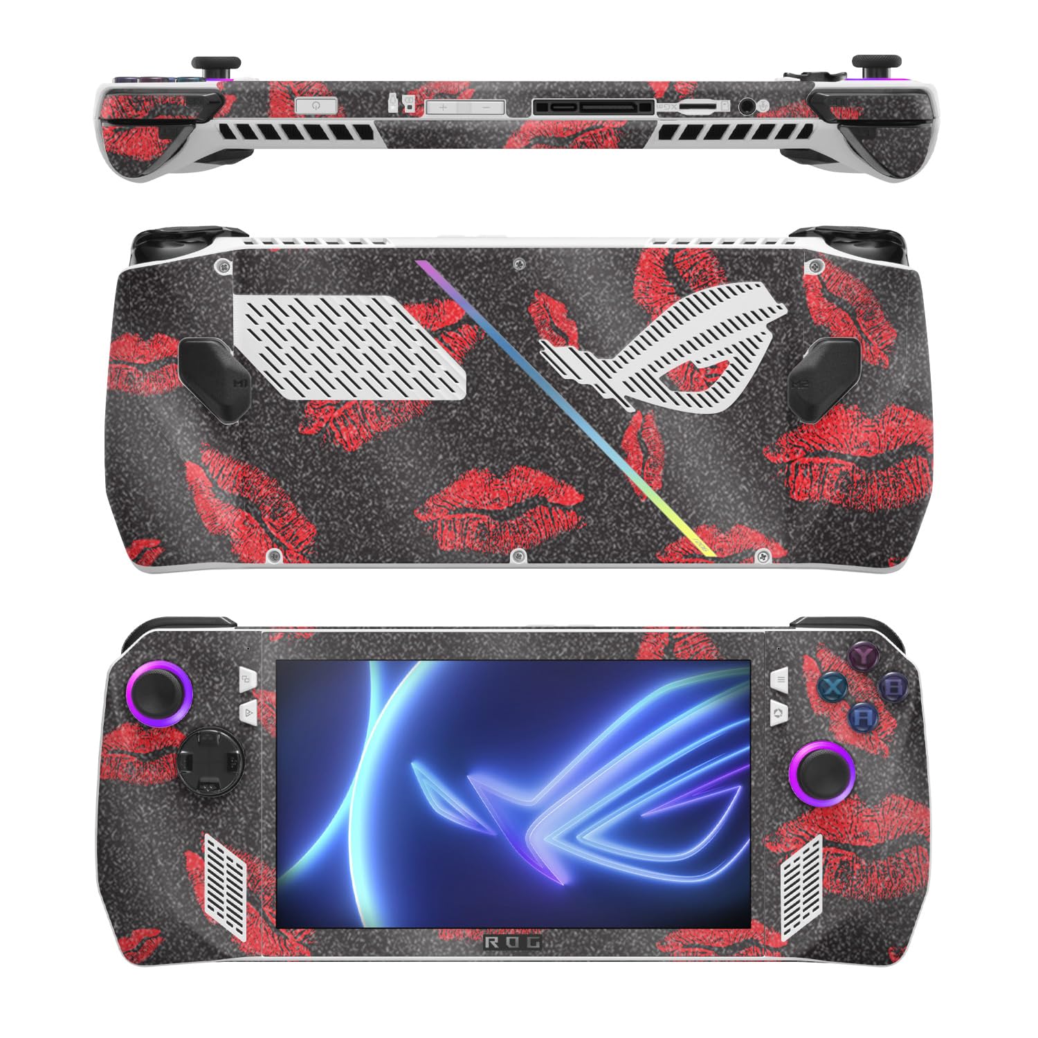 MightySkins Glossy Glitter Skin Compatible with Asus ROG Ally - Kiss Me | Protective, Durable High-Gloss Glitter Finish | Easy to Apply, Remove, and Change Styles