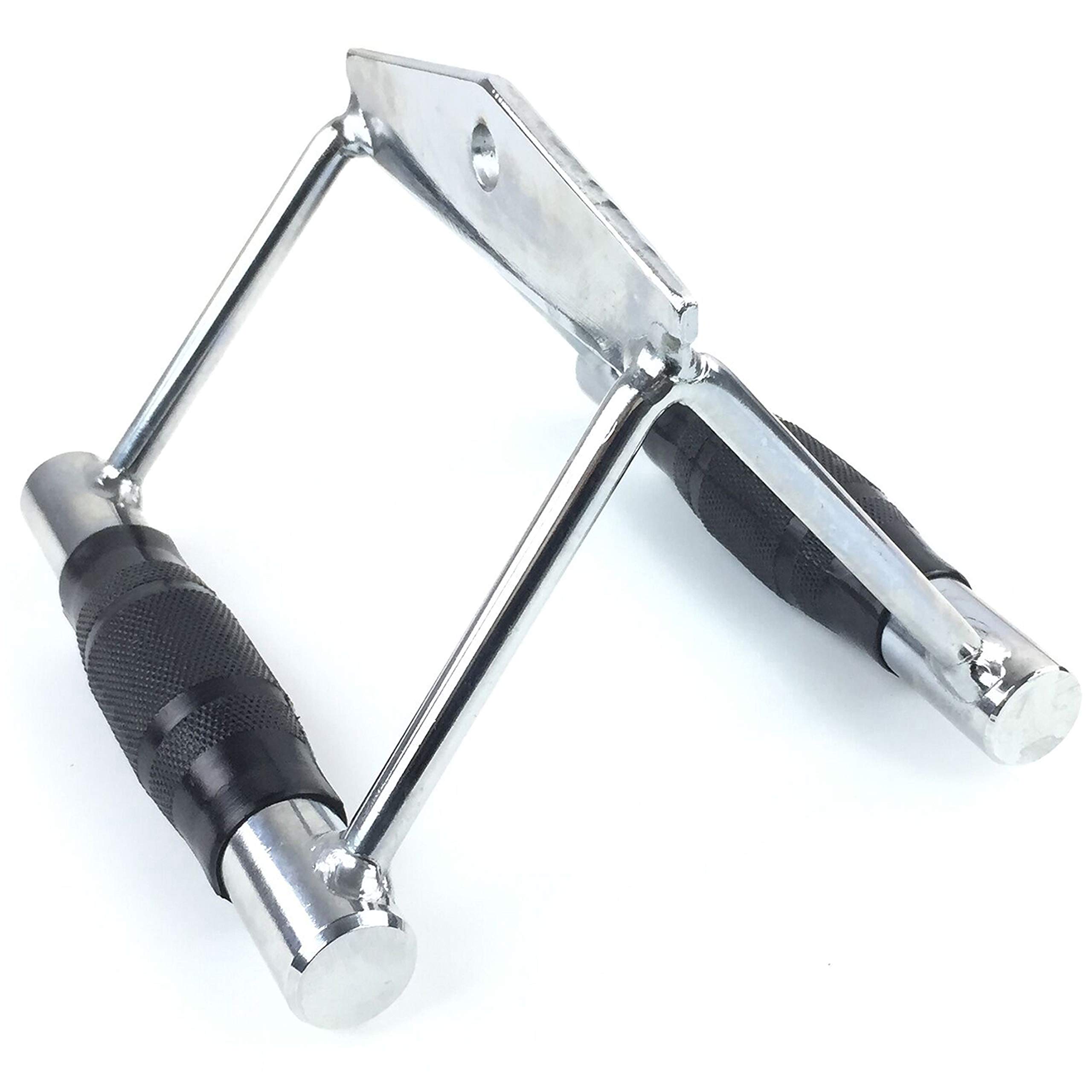 Seated Row Handle Bar Rubber Coated Cable Machine Attachment - V Row Handle For Multi Gyms, Power Cage