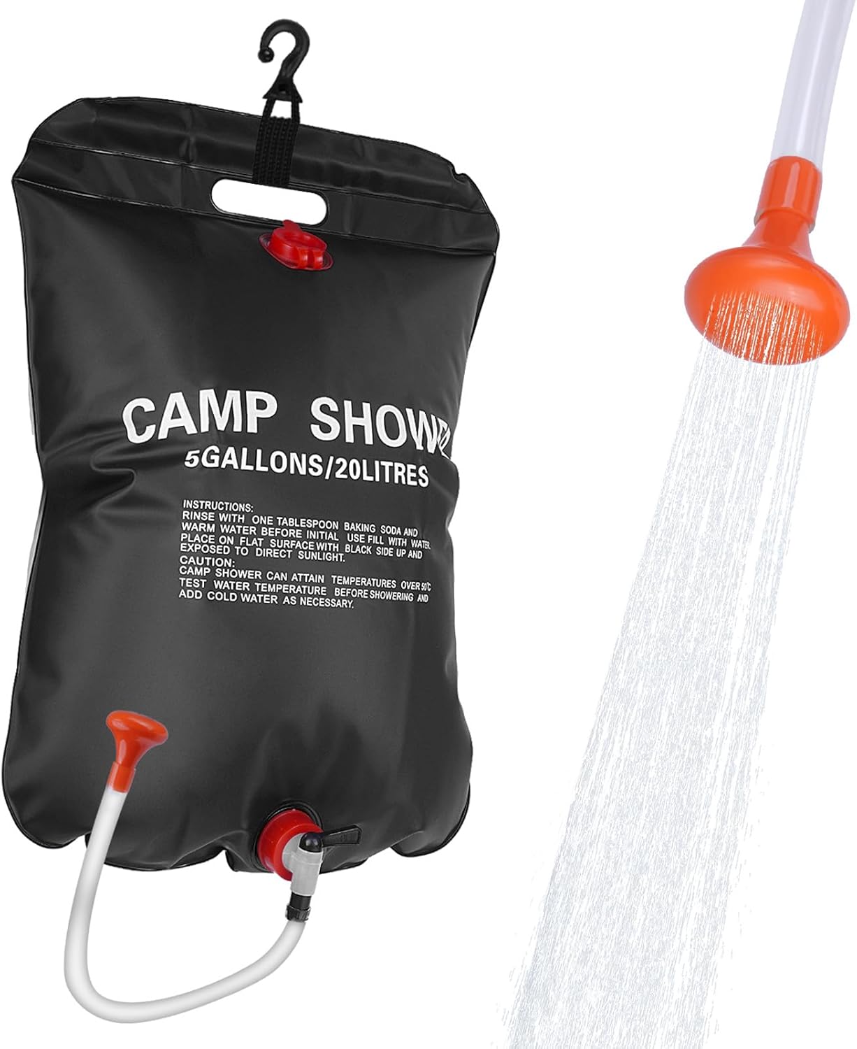 Photo voltaic Tenting Bathe Bag 1/2set and1+ Set 5 Gallon Transportable Tenting Showers Bag with Adjustable Swap Detachable Nozzle for Tenting Mountaineering Seashore Swimming Out of doors Actions