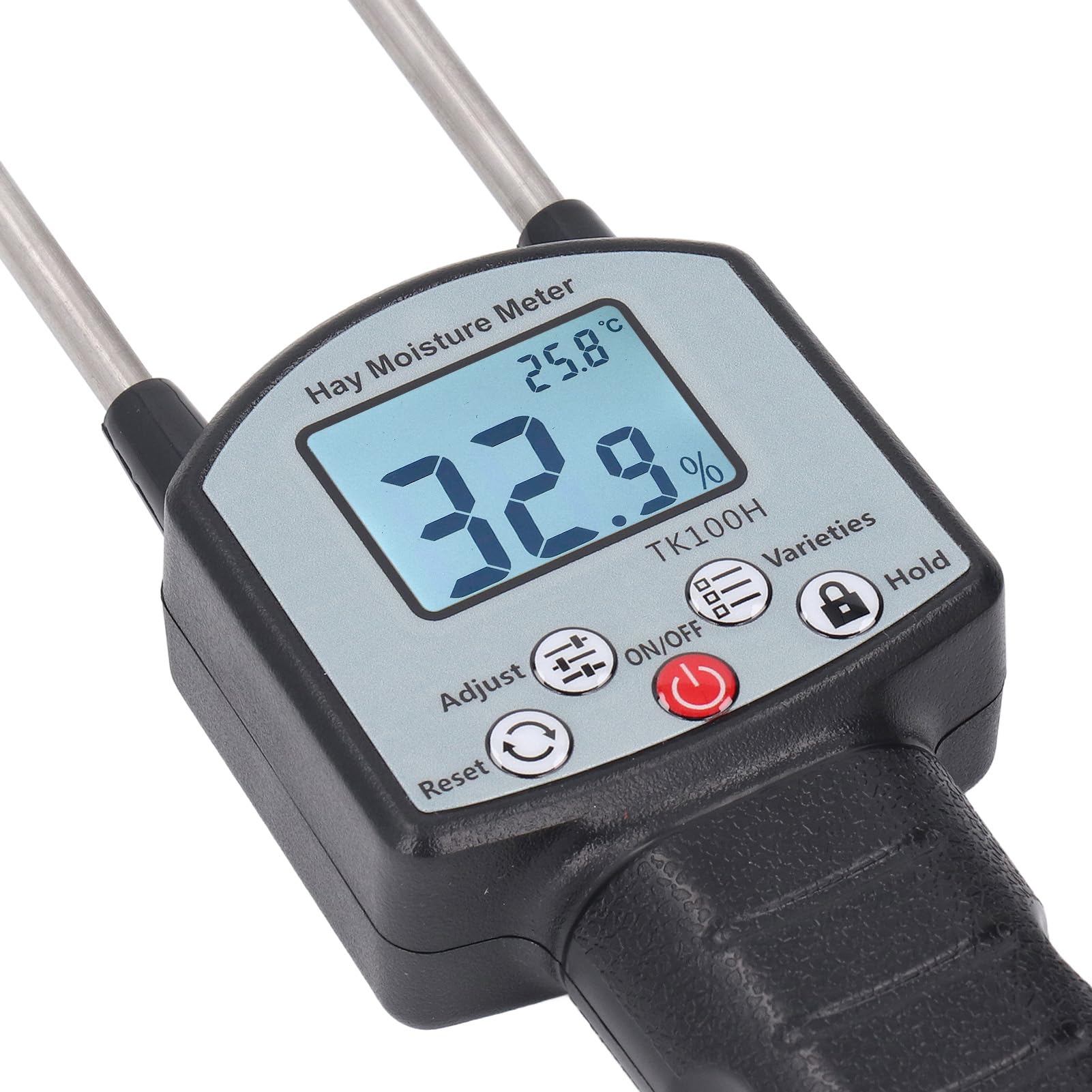 Tbest Misuratore Portatile con Sonda Display LCD Digitale Ad Alta Precisione per Tester di umidità per Insilato di Paglia, Ranch