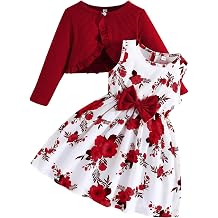 Kunyeah toddler girl dress with cardigan set little girl flowers sleeveless dress ruffle coat baby long sleeve outfit