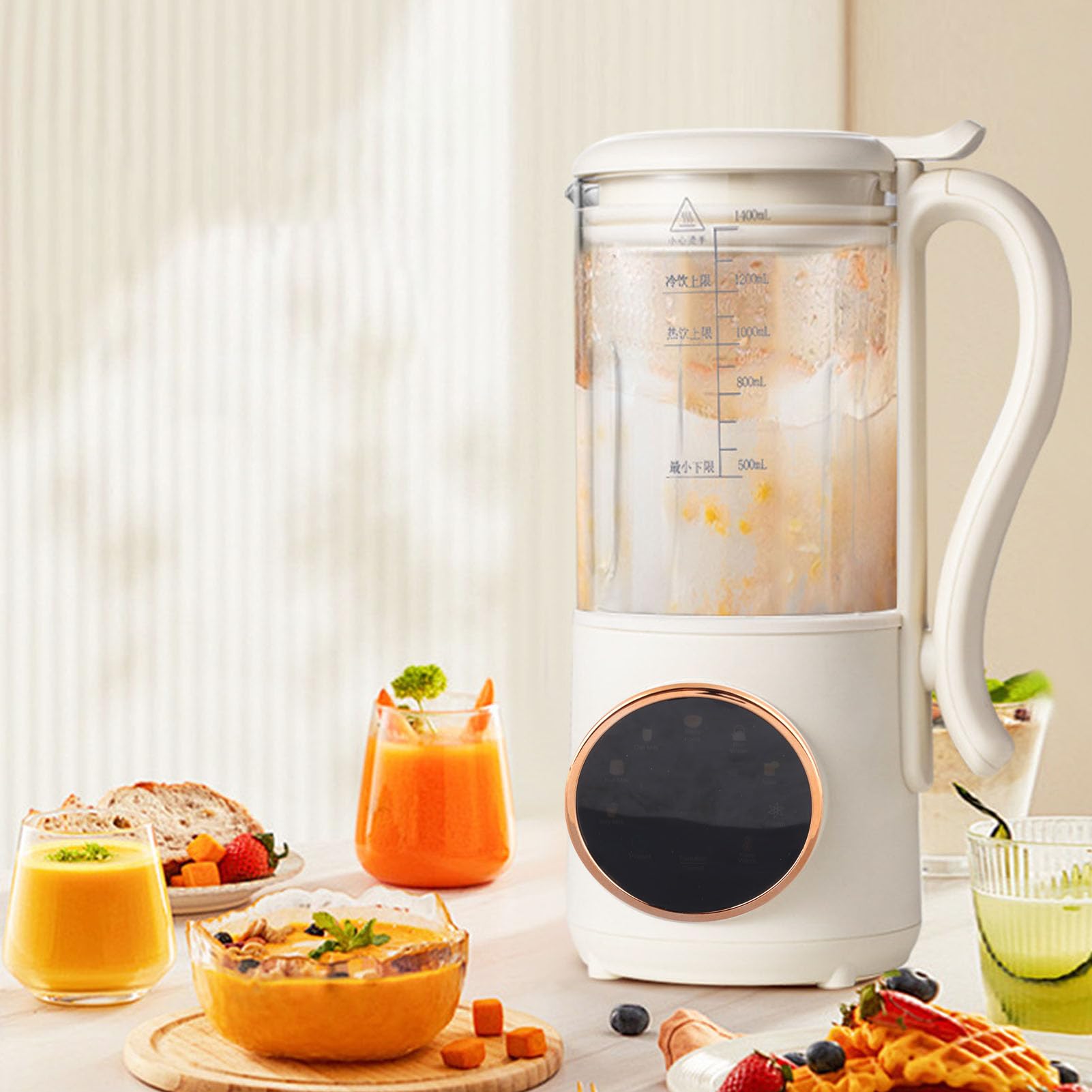 Macchina Automatica per la Produzione di Latte di Noci, Robot da Cucina Multifunzionale per Alimenti per Bambini, Riscaldamento Completamente Automatico, 1400 Ml