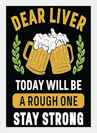 BIRDS MIND Today Will Be A Rough One Stay Bar Quotes Synthetic Wood Wall Hanging Photo Frame Poster for Living Room Boys Bedroom Home D?cor Bar Wall Art Frames L x H 9.5 Inches x 13 Inches