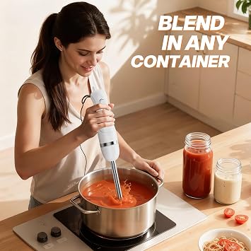 Turelar Immersion Blender Corded 400W, 2 Speed, Emulsifier, Blend, BPA-Free