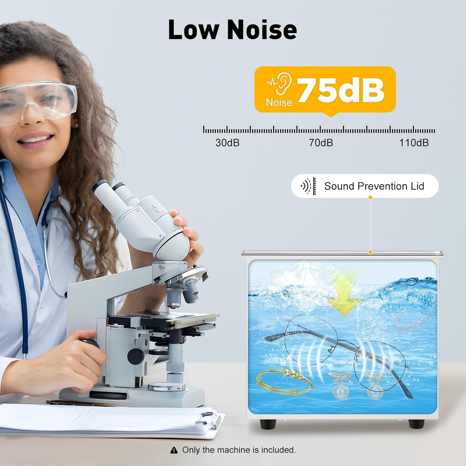 Limpiador Ultrasónico Digital con Calentador y Temporizador, Máquina de Limpieza Ultrasónica de Acero Inoxidable para Joyería, Gafas, Relojes y Herramientas - Opción 2L (0,53 GAL) o 6,5L (1,7 GAL),3L