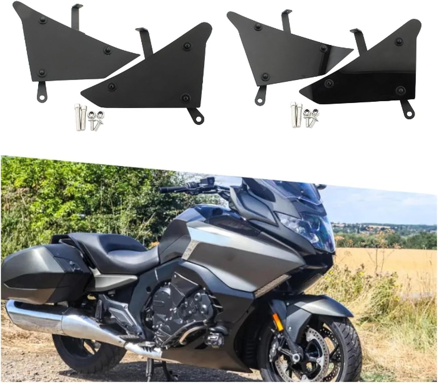Motorcycle Side Wind Wing for K1600GT 2011-2023 Fairing Cowl Plates Protection Covers Assembly Motorcycle Fairing Side Panel Fairing Side Panel(Matte Black)