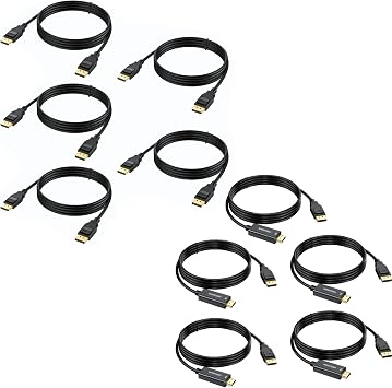 VESA Certified 8K DisplayPort Cable 1.4 Bundle 4K DisplayPort to HDMI Cable 6FT/5P for Monitor, Projector, Desktop and More