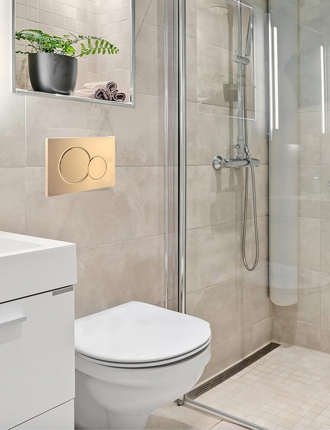 Toilet Dual Flush Actuator Plate 115.770.11.5 Toilet Wall Hung Toilet Flush Plate Fit for Sigma01, Brushed Gold