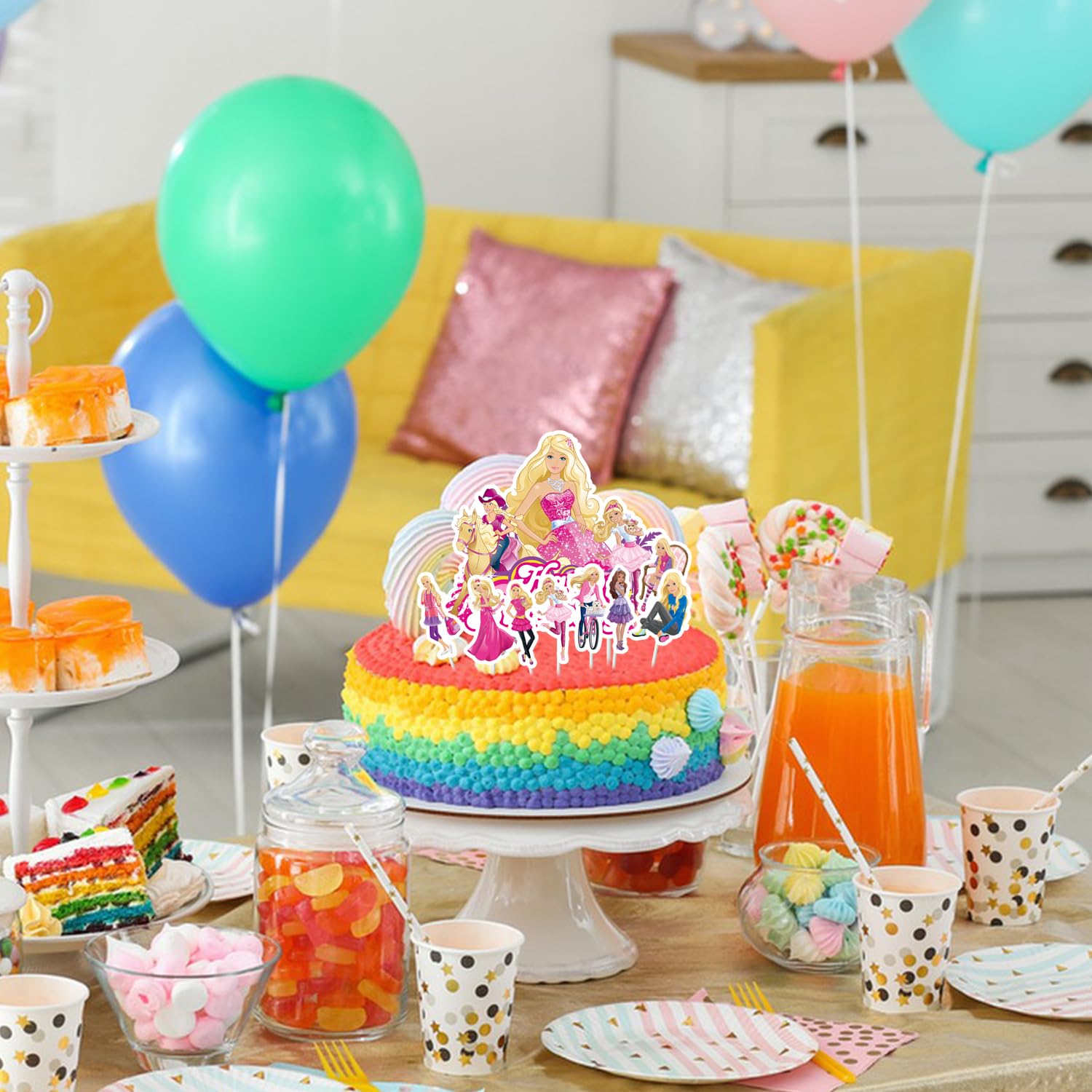 Topper Torta Tema Stranger Decorazioni Torta Compleanno Stranger - 9 Pezzi Glitterati Per Feste A Tema Decorazioni Glitterate Nere