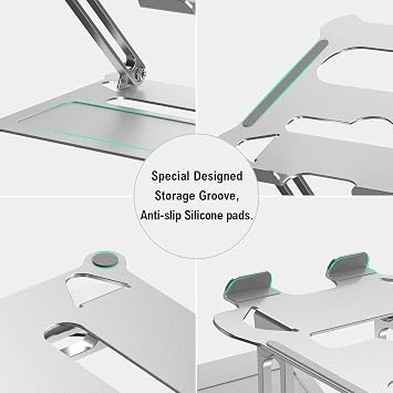 DUCHY Ayarlanabilir Dizüstü Bilgisayar Standı, FYSMY Dizüstü Bilgisayarı Yükseltmek için Isı Havalandırmalı Ergonomik Taşınabilir Bilgisayar Standı, 5,9 kg Ağır Hizmet Tipi Dizüstü Bilgisayar