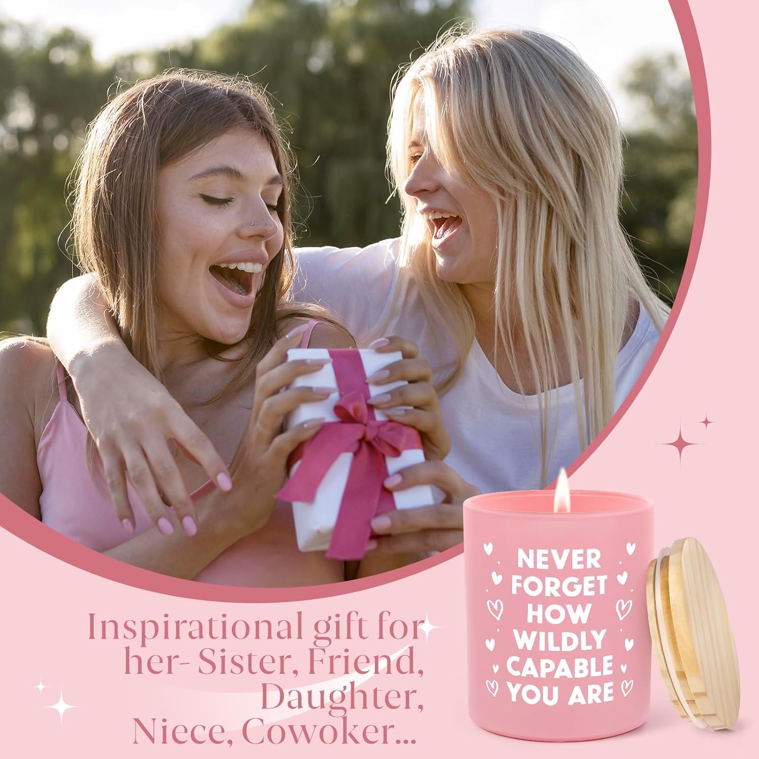 Inspirational Gifts for Women, Motivational Candles, Valentines Day Birthday Gifts for Women, Encouragement Cheer Up Gift for Friends Coworkers Daughters Sisters, Soy Wax Scented Candle 10oz - Image 2